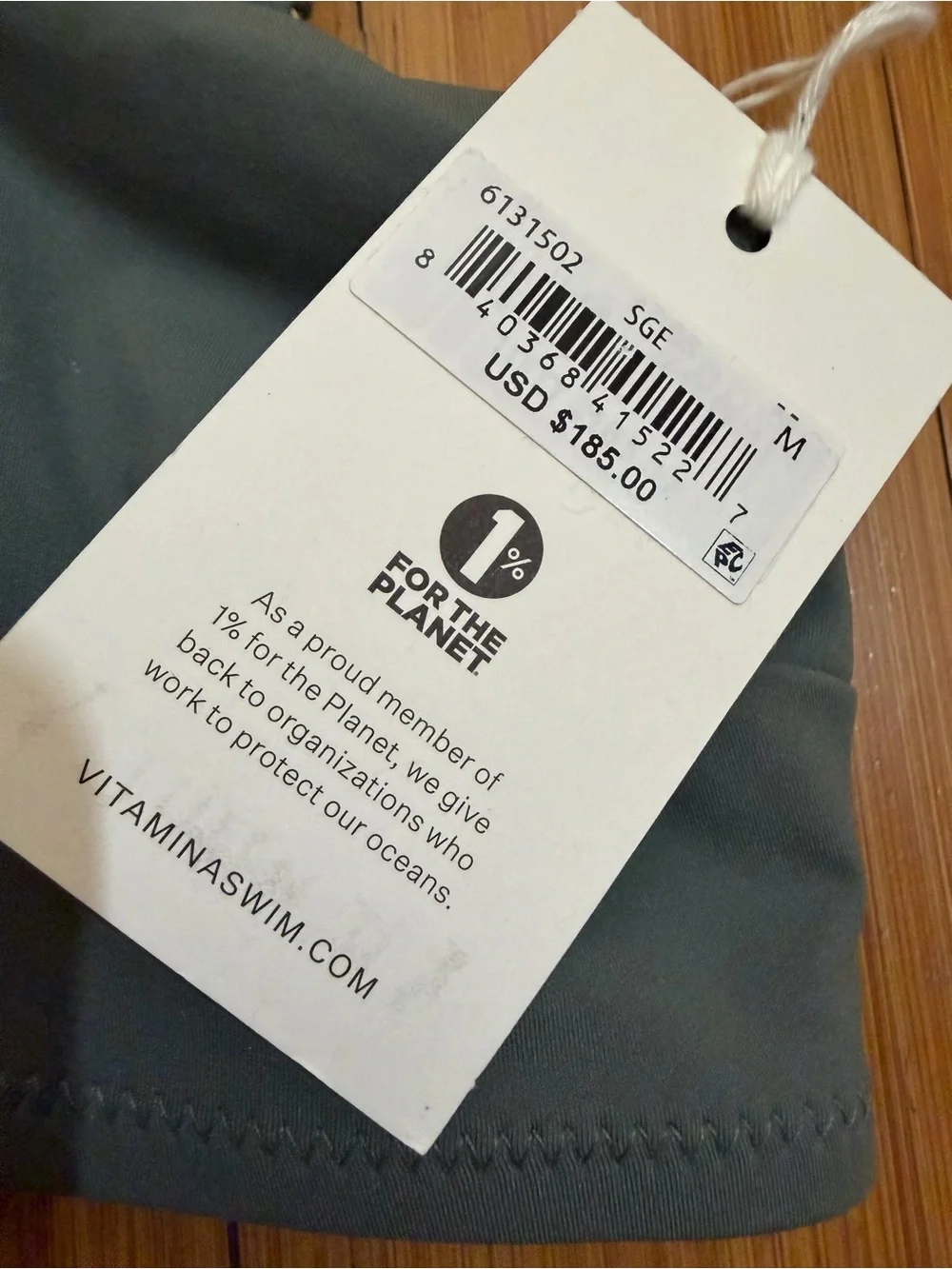 NWT Vitamin A Mila Bandeau Bikini Top Sage Size M